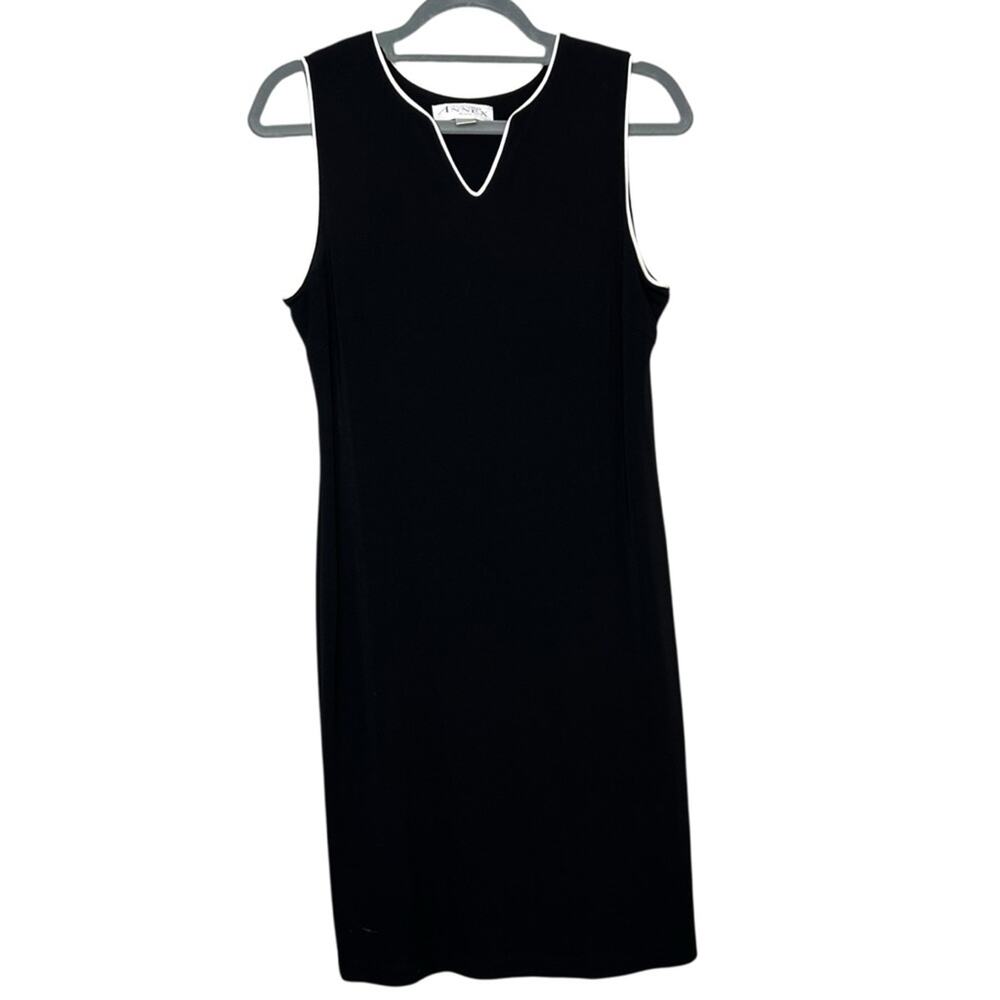 Casual Corner Annex Women’s Knee Length Dress Black White Size Large Petite
